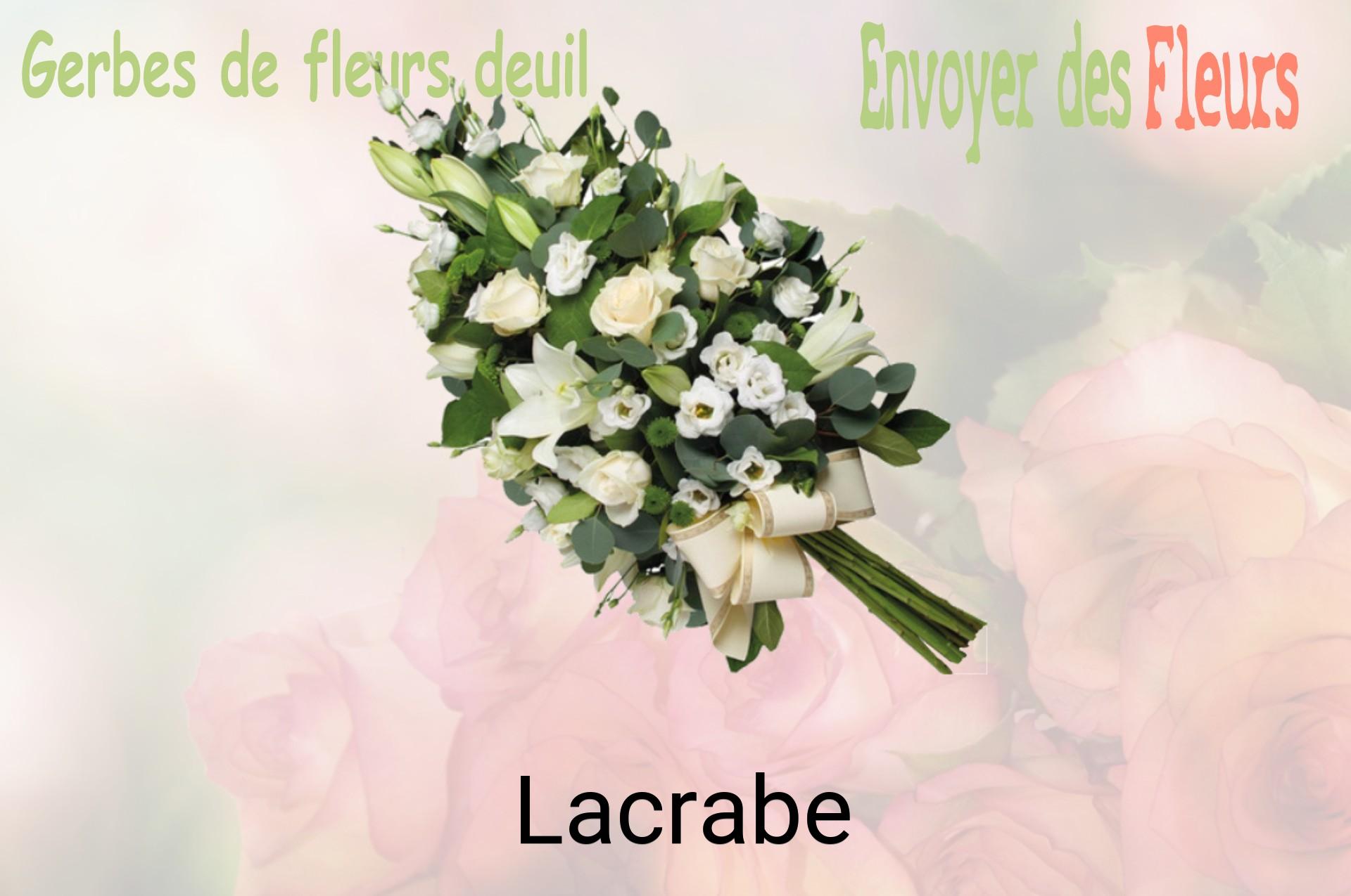 Gerbe de fleurs de deuil livrée à Lacrabe